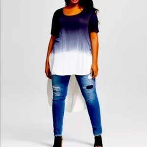 Ava & Viv Hi-Lo Dip Dye Tunic [4X]
